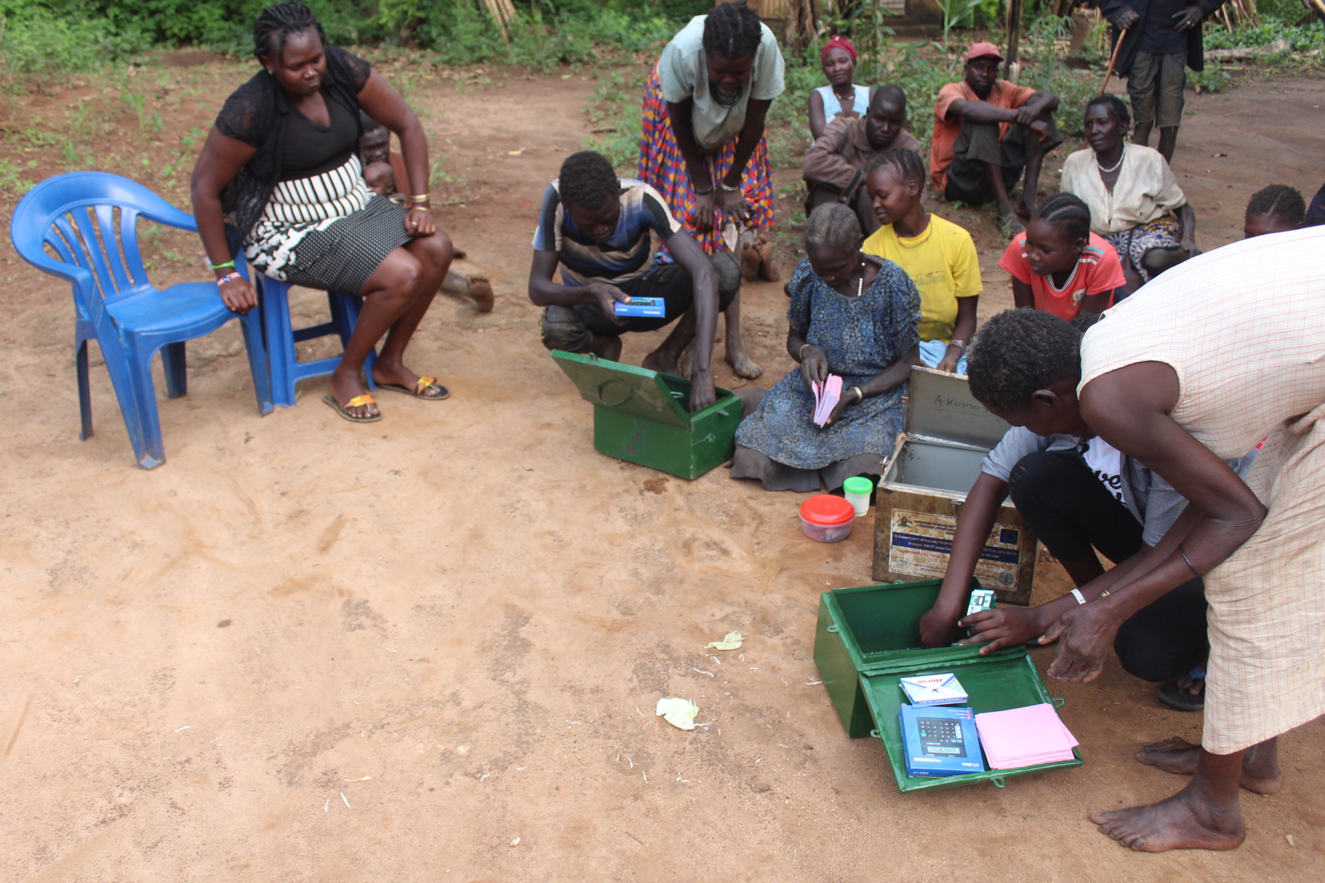 VSL savings session and handing over of the supply kits in Moruita sub-county, Nakapiripirit district. Credit: FAO Uganda