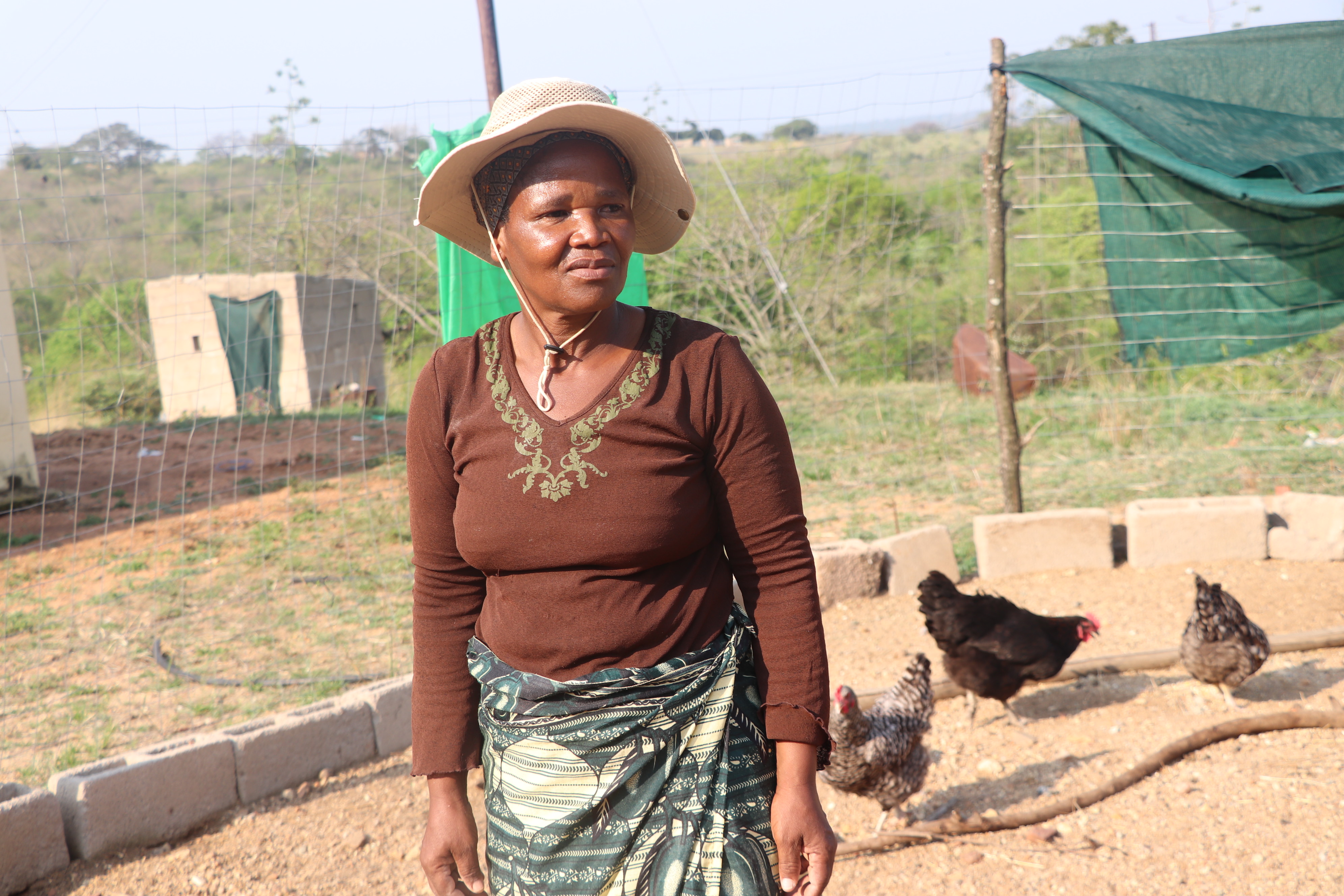 Using the income from her indigenous chickens sales, Mrs Takhona Mdluli has been able to build a new house for her family. © Gcinile Mavimbela, Eswatini Water and Agricultural Development Enterprise.